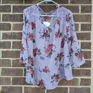 Rue 21 self esteem floral blouse